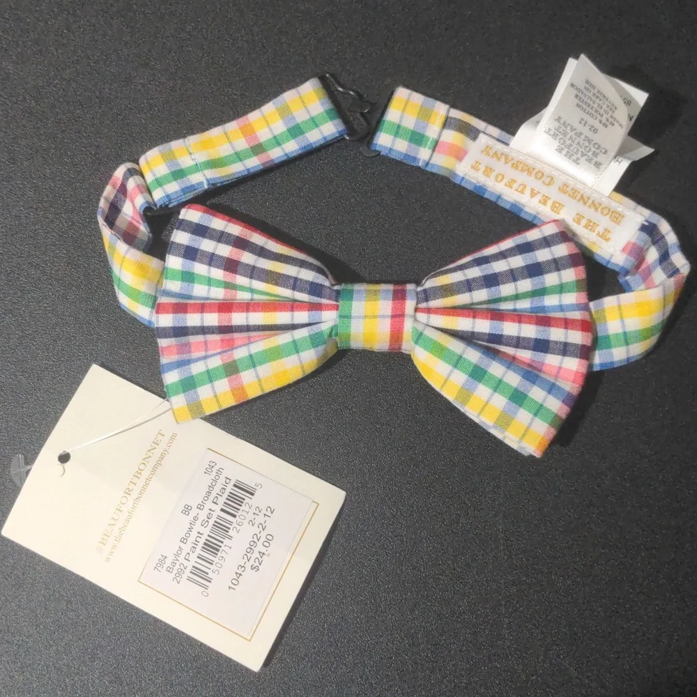 TBBC Baby Boy Baylor Broadcloth Plaid Bowtie. Size 2-12 Months NWT